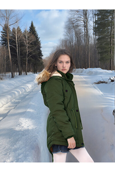 Joui Co معطف مقاوم للماء مع فرو من الداخل وسحاب - معطف شتوي غير قابل للتشوه - قابل للغسل في الغسالة