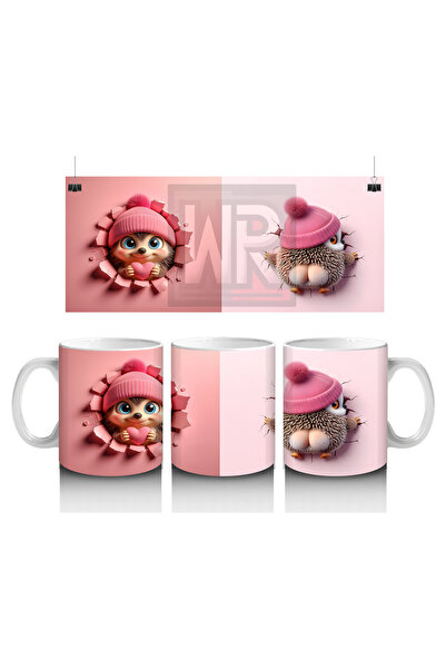 Luluyen قناع فتاة لطيفة مع شريط أحمر - كوب قهوة مطبوع