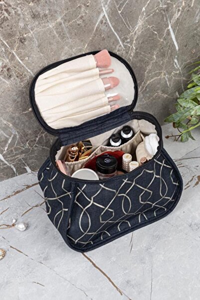 A&A حقيبة السفر والمكياج الأنيقة منظم مكياج السفر للسفر والمكياج