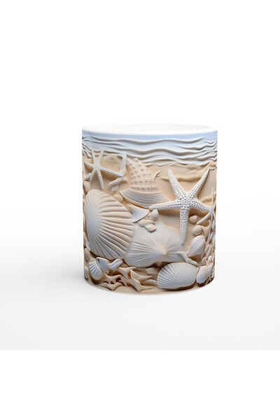 Generic Brand Sea Stars and Shells Underwater Themed Mug Cup on the Beach
