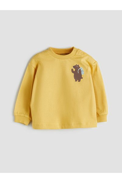 LC Waikiki Lcw Kids New Season Crew Neck Printed Baby Boy Sweatshirt and Trousers 2-Piece Set