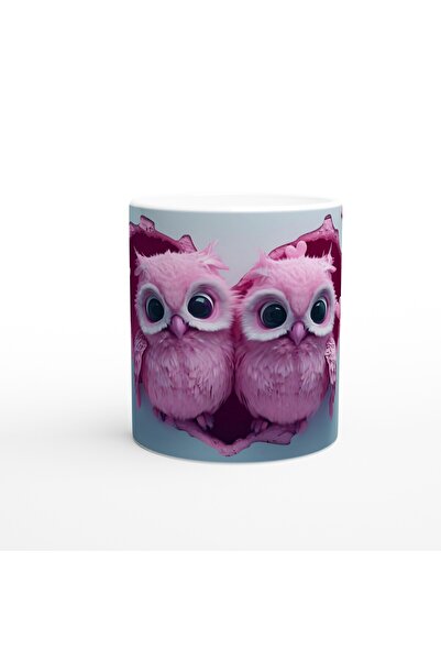 Luluyen البوم الوردي المحب الذي ينظر من خلال كوب القدح المطبوع ذو الطابع القلبي