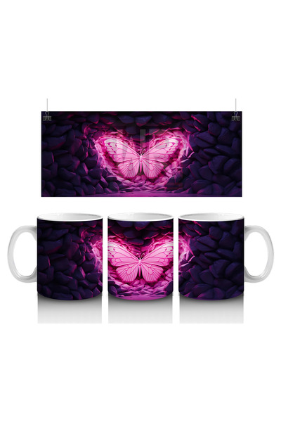 Luluyen Pink Butterfly Glowing in the Dark - Printed Coffee Mug