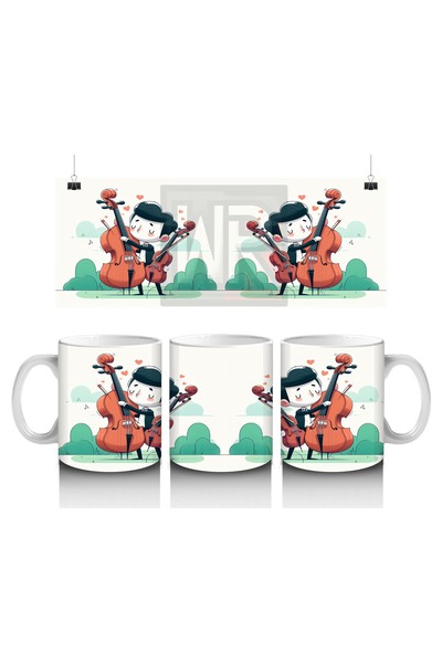 Luluyen Cute Musician Patterned Mug Cup Who Makes Children Love Milk Playing ...