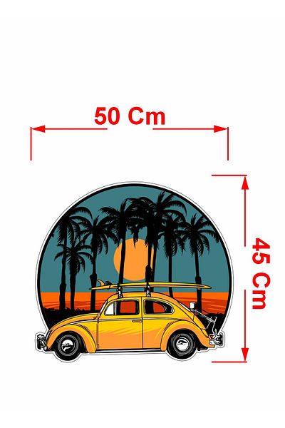 stickerusta Volkswagen Beetle Tosba Car Auto Motorcycle Nostalgia Sticker 00065