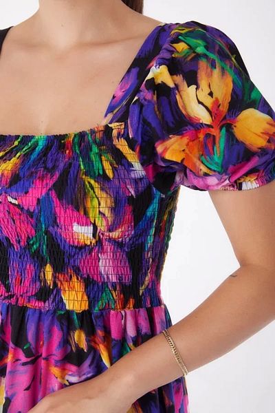 STILVANA Women's Fuchsia Gimped Short Sleeve Dress