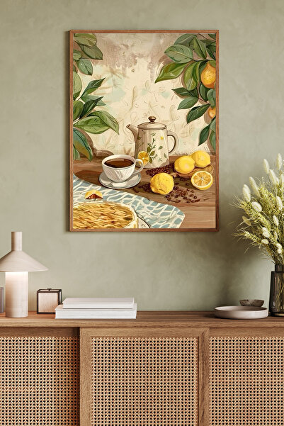 Dekorsiahome Masa dintr-o bucată cu cadru din lemn pentru sufragerie, sufragerie, bucătărie, TK1335