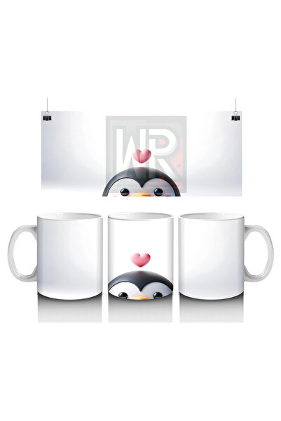 Luluyen Penguin with Heart Balloon – Printed Coffee Mug