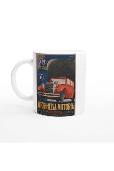 Luluyen Italian Advertising Poster Retro Car Printed Mug Cup