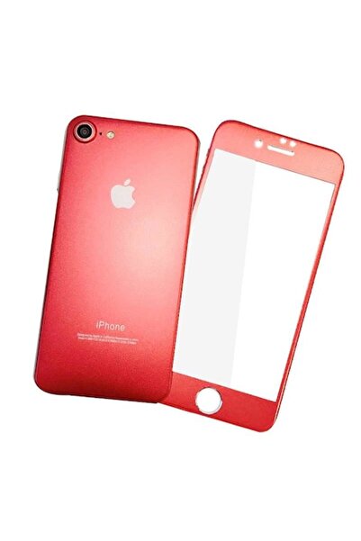 Bibilel Full Cover Glass Film for iPhone 7 / 8, Front + Back, Red