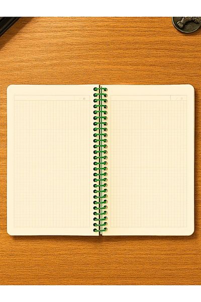 BiTon Toptan Cactus Patterned Spiral Check Notebook – 80 Sheets / 160 Pages – 18X24 cm