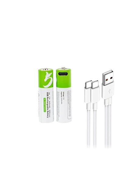 Instatech Type-c Şarjlı Li-ion AA Kalem Pil 1.5V 2600mAh 2li Paket