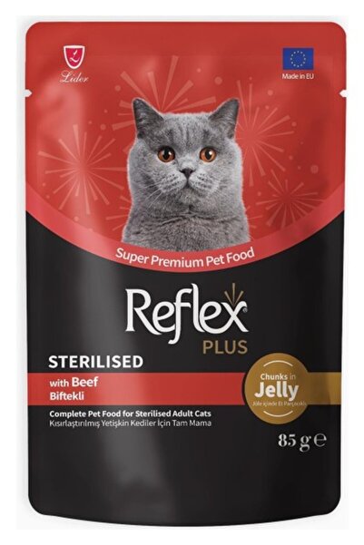 Reflex Plus Jöle Içinde Et Parçacıklı Biftekli Kısırlaştırılmış Yetişkin Kedi...