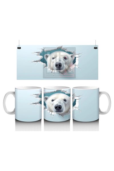 Luluyen Polar Bear Figure on Ice Ground – Printed Mug