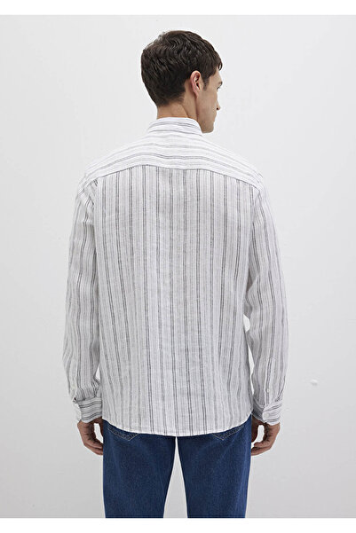 Mavi Смугаста біло-чорна чоловіча сорочка M0211695-90914
