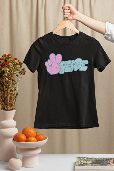 SVART WEAR Tricou pentru copii și adolescenți Peace Crew Neck, 100% bumbac, i...