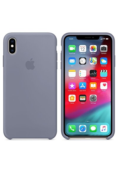 Bibilel Protective Back Case with Apple Logo for iPhone XS, Silicone, Gray