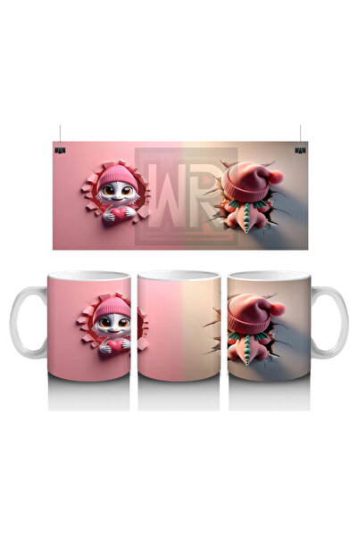 Luluyen شخصية كيرتيش اللطيفة مع زي الشتاء - كوب قهوة مطبوع