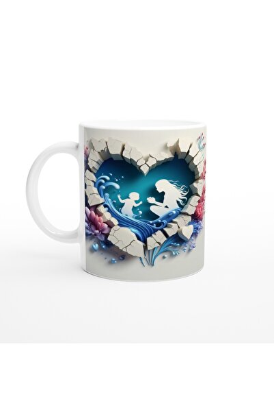 Luluyen كوب الأم والطفل بين الأمواج داخل القلب المكسور