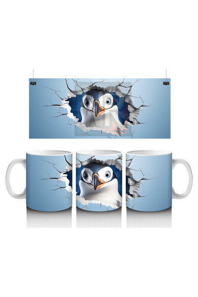 Luluyen البومة المبهرجة بين الجدار المتشقق - كوب قهوة مطبوع