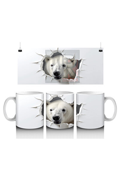 Luluyen دب القطب يثقب الحائط – كوب قهوة مطبوع