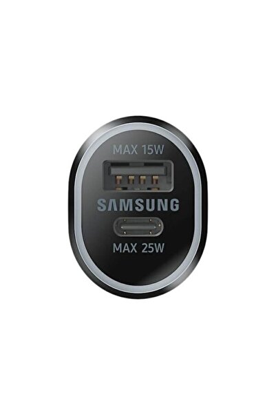 OEM Încărcător auto Samsung pentru dispozitive mobile, încărcare rapidă 25 W, port dublu (USB și USB-C), negru