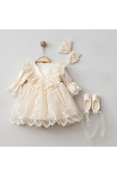 Little Ya Ya Love Pearl Lace Flounced Mevlid and Special Occasion Dress