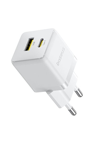 Baseus EU Charger 20W, USB, Type-C, T76, Polycarbonate, Palm CCZC20UE, Moon White