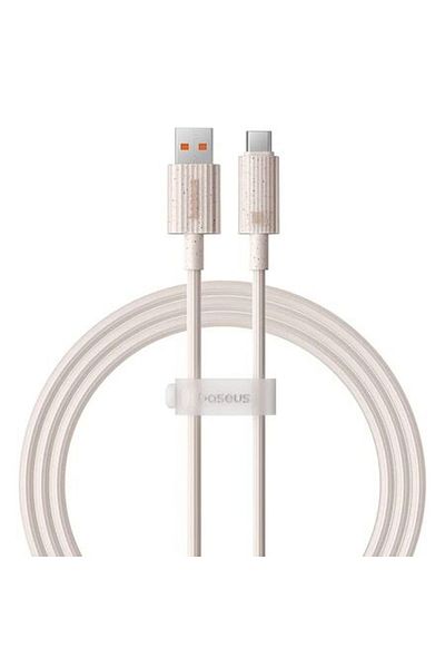 Baseus Super Fast Charging Cable, USB A to USB Type-C, 100W, 480Mbps, 2 meters, Pale Pink