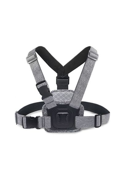 GERICOM Textile Chest Mount with Magnetic Fixing for GoPro, Nylon, Adjustable 70-150cm, Black/Grey