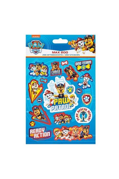 Bibilel Caiet cu 200 de autocolante si stickere, dimensiuni si modele diferite, personaj PAW PATROL