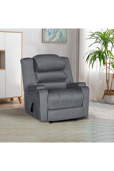 Lazy Vibes Reflex Comfort - Practical Velvet Recliner Chair with Storage Box | Fixed