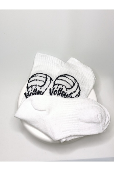 NEXOAKSESUAR Voleybol Figürlü Spor Çorap | Çocuk-Genç Voleybol Desenli Nefes Alan Günlük Spor Çorap