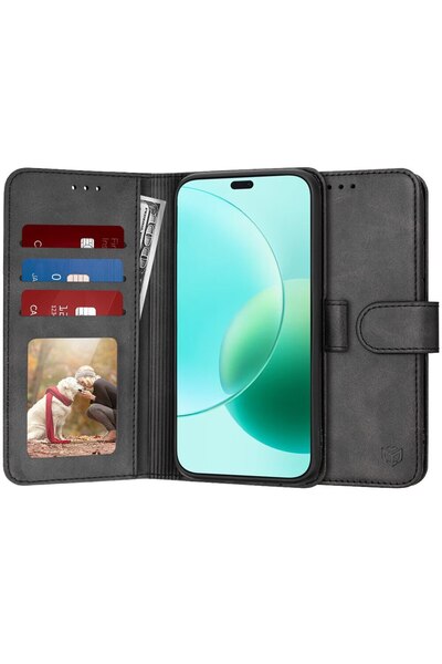 GERICOM Husa pentru Honor 400 Lite, U77, Piele ecologica, Black