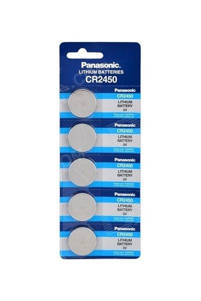 PANASONIC 5-Piece CR2450 Lithium 3V Indonesia Batteries Grey/Blue