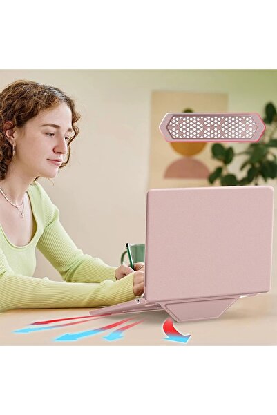 CepteToptan Myt09 MacBook Pro 14 2021 MacBook Leather Cover - Pink