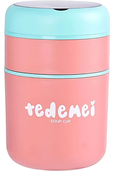 Twisoo Double Soup Bowl Insulated Lunch Container Thermos Steel Food Jar with Spoon Stainless Steel