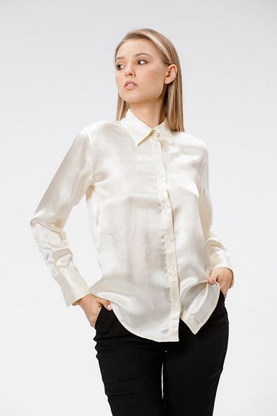 RVL Cream satin viscose shirt