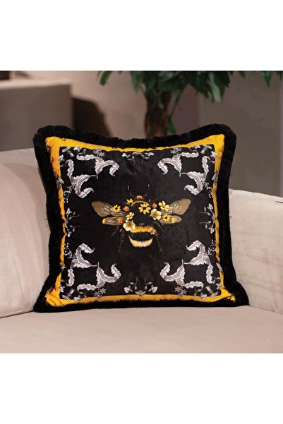 Adawall Bee Patterned Pillow/Cushion (Filling Bead Fiber, Nation. Washing and Fading Certificate)