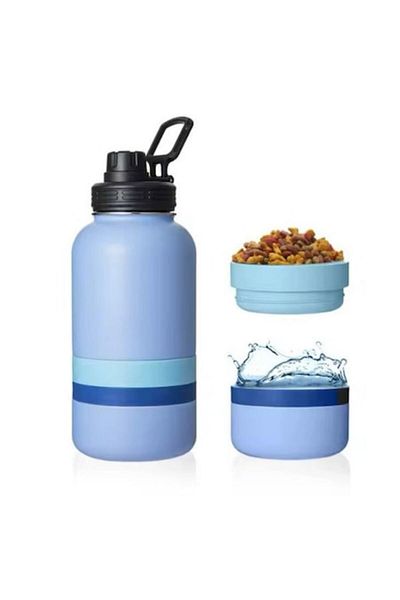 OEM Multifunctional Water Bottle for Dogs/Cats 5-in-1, 950 ml, with 2 Detachable Bowls, Sealable, Portab