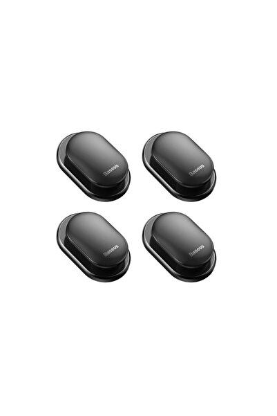 Baseus Set 4 mini cuiere autoadezive, versatile pentru autoturisme, acasa sau la birou, in culoarea neagra