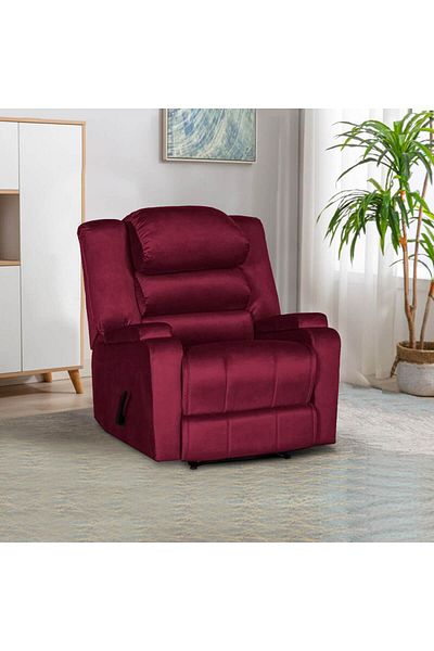 Lazy Vibes Reflex Comfort - Practical Velvet Recliner Chair with Storage Box | Fixed