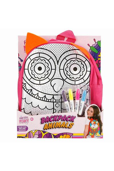 Sunman Pretty Pinky Paintable Patterned Owl Backpack