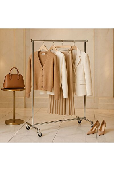 private house Silver Chrome Single Line Clothes Hanger