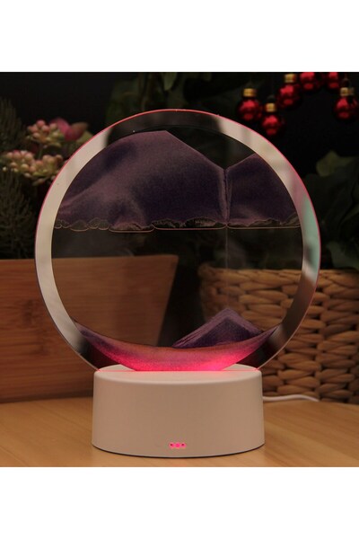 HEDİYEBİZİZ IŞIKLI Kum Saati - Kum Sanatı Akış Tablosu Büyük Boy - MOR