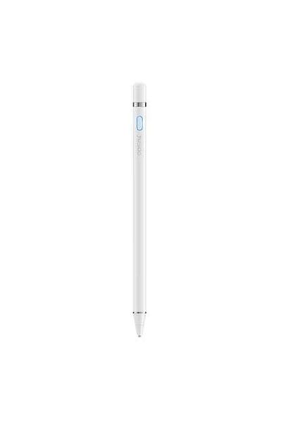 GERICOM Stylus pen capacitive with USB charging for Android and iOS, 140 mAh battery, magnetic cap, White