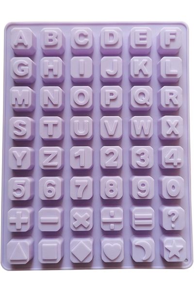 Generic Silicone Letter & Number Mould - 48 Cavities