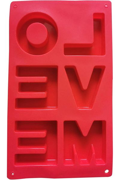 Generic Love Me Silicone Baking Mold – Heart-Shaped for Cakes, Cookies & Fondant (Red)