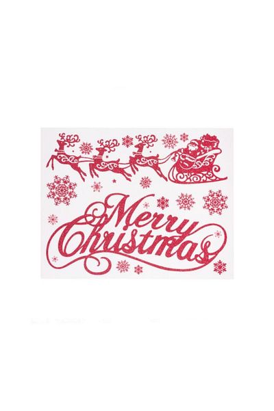 Bibilel Kids Sticker decorativ de Craciun, Merry Christmas, 30 x 42 cm, Rosu