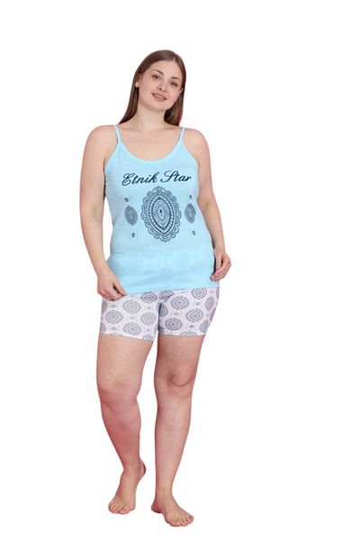 Emir Store Hanging Cotton Women's Pajamas Large Size Xl,2Xl,3Xl Battal,Big Size, Summer,